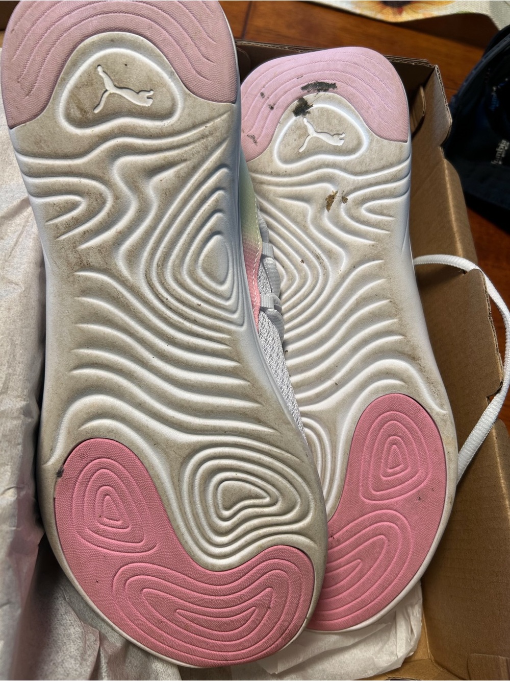 Puma Women's White Athletic Sneakers with Pastel Pink, Mint & Lilac Accents - Picture 3 of 4